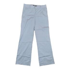 Theory Blue Cotton Blend Wide Leg Trousers Pants Pockets Size 6   31X32 Nautical